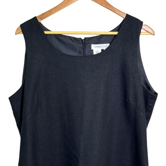 Coldwater Creek Size 16 Linen Blend Black Lined Shift Dress - Picture 2 of 5